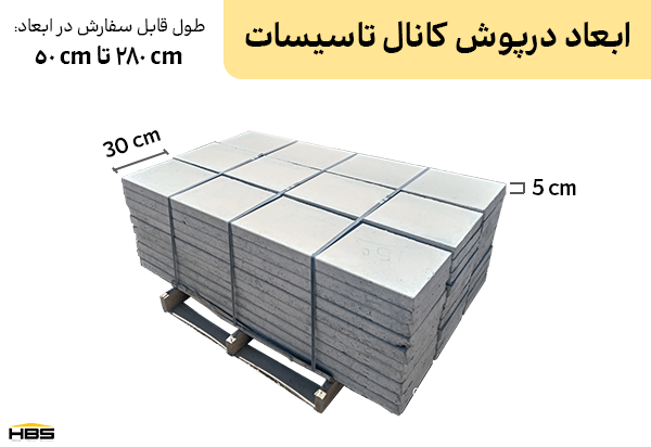 ابعاد درپوش تاسیسات