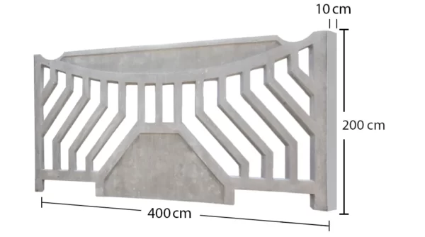 أبعاد الجدار الخرساني الجاهز بتصميم سياج