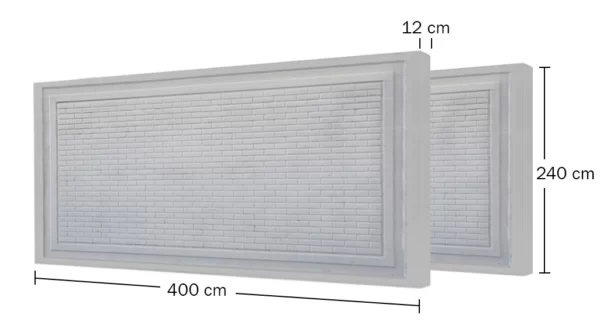 اندازه دیوار پیش ساخته بتنی 57 سانتی دو طرف نما